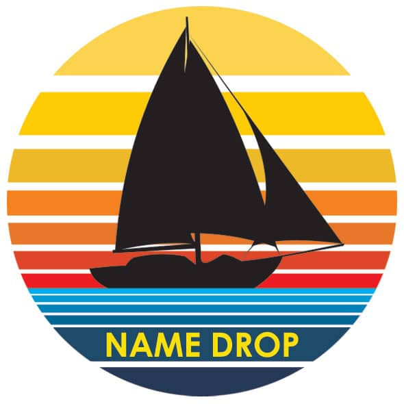 Sticker-Name Drop-Sunset Sailboat - Custom Decor