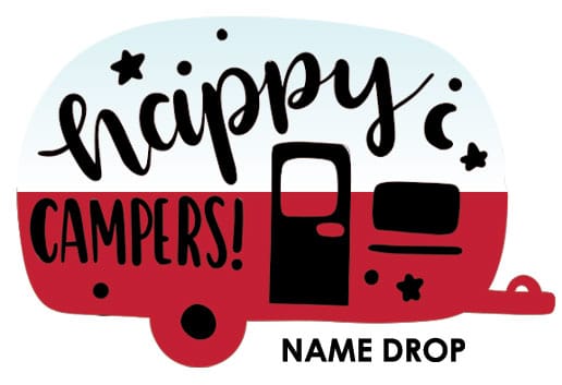 Stickers-Name Drop-Red Camper - Custom Decor