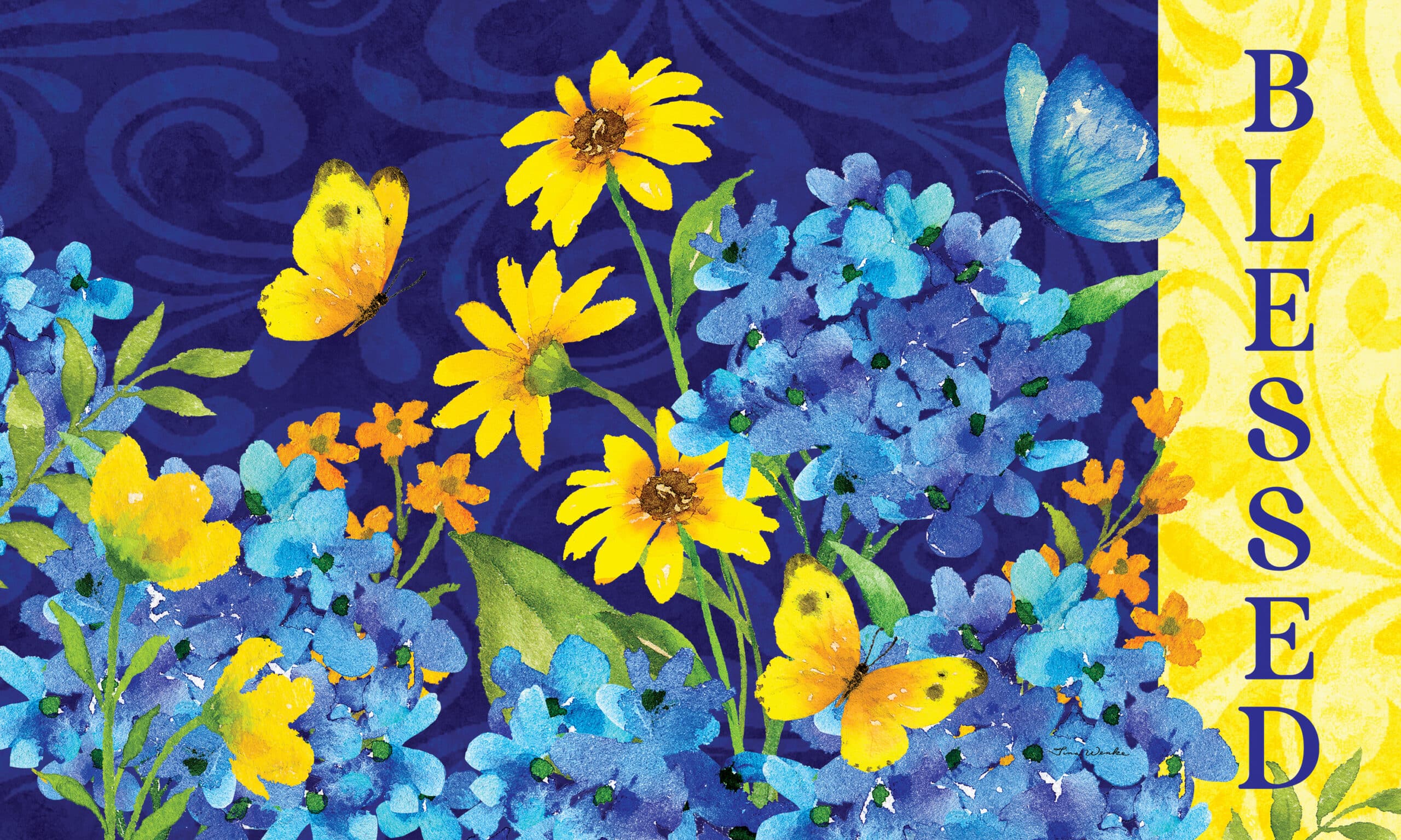 Blessed Hydrangeas-Floor Mat