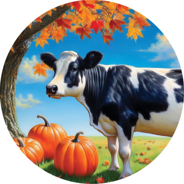 Cow & Pumpkins-Stepping Stone