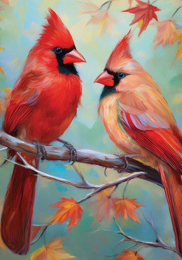 Cardinal Couple- Flag by Alice Graham