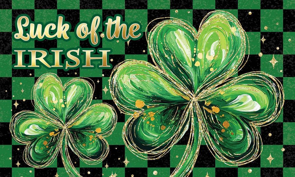 Floor Mat-Checkered Shamrock