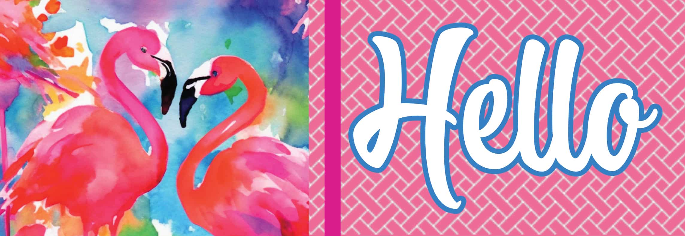 Signature Sign-Watercolor Flamingos