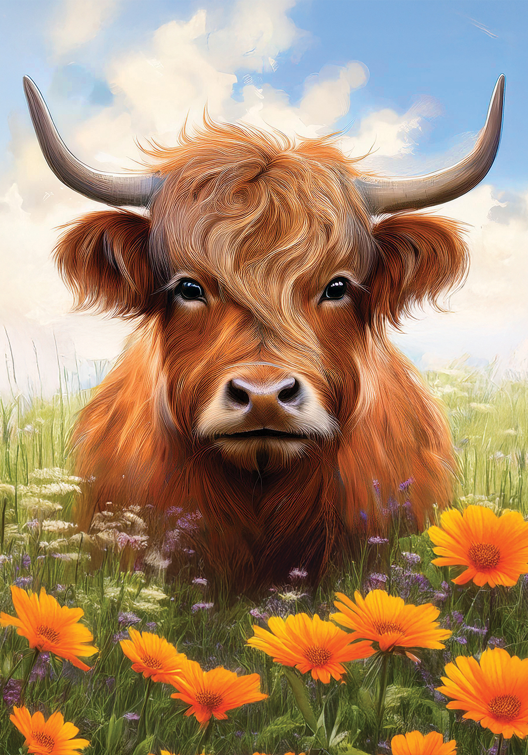 Highland Cow-Flag by Berry Riley