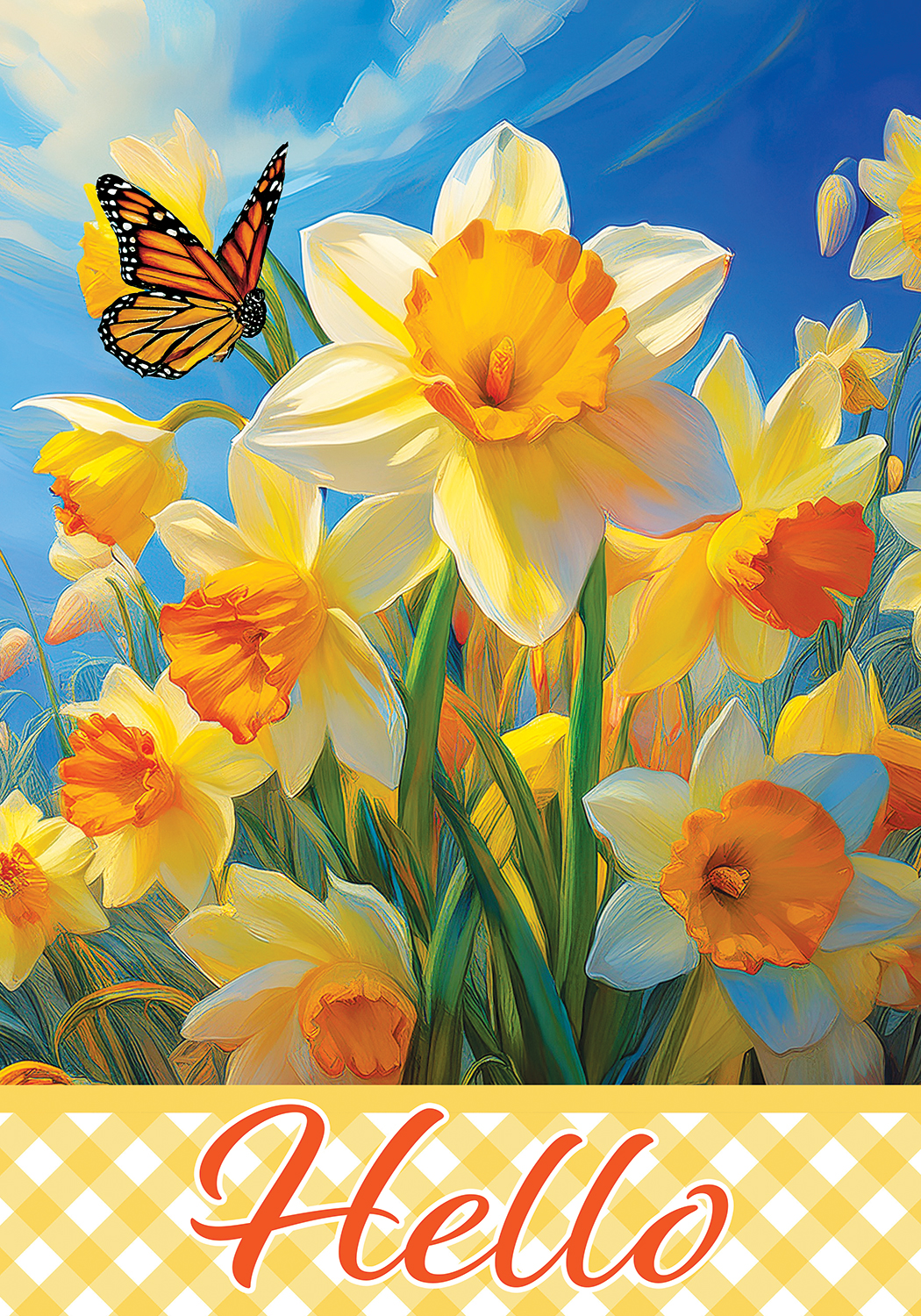 Daffodils and Butterfly-Flag by Brock Cooper