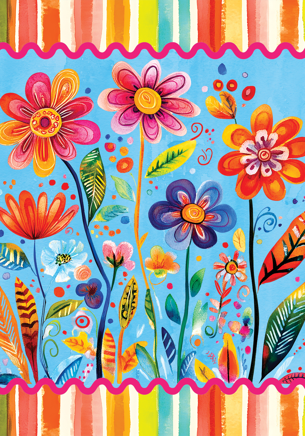 Funky Flowers-Flag by Erin Walters