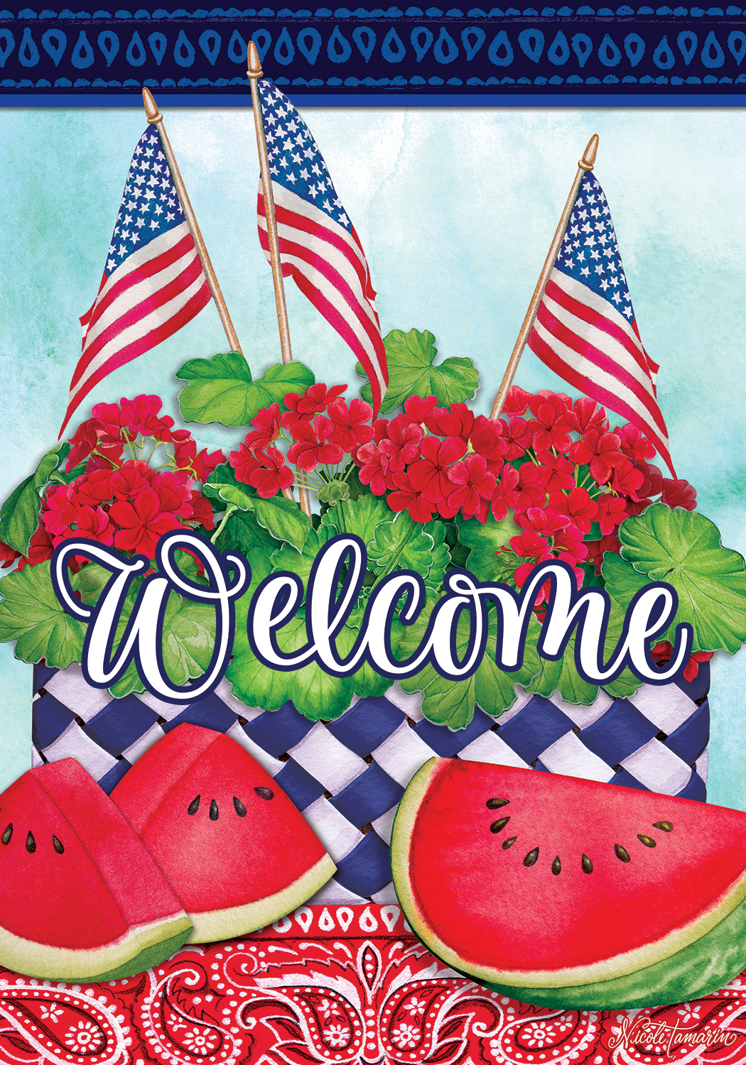 Watermelon and Flags-Flag by Nicole Tamarin