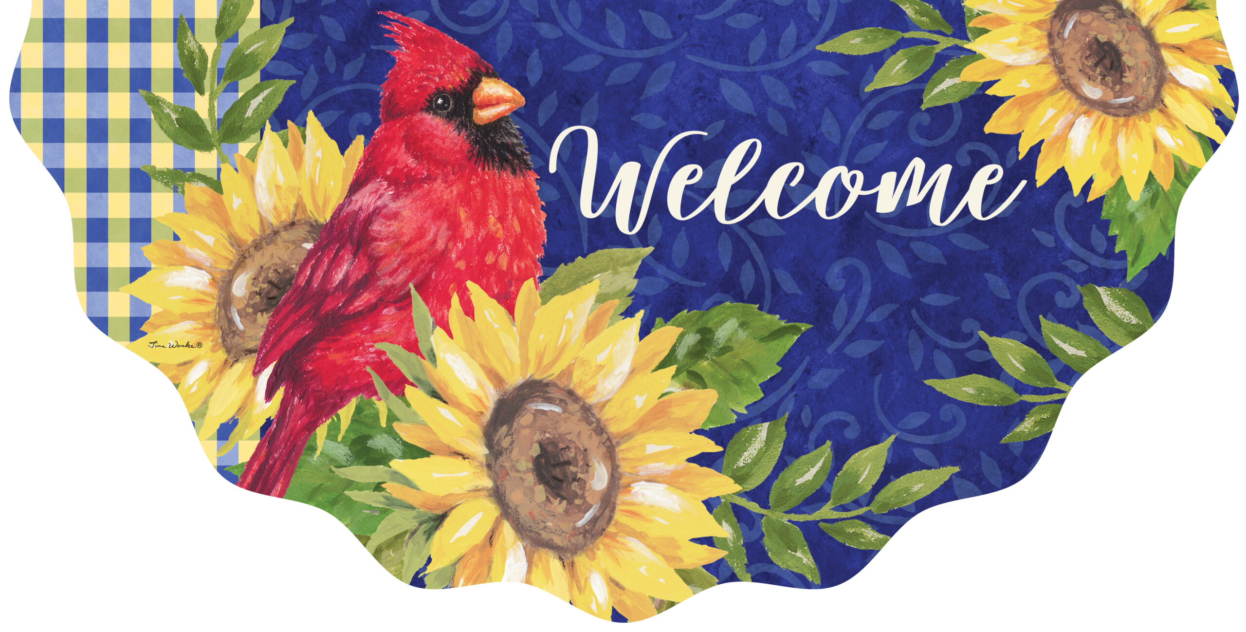 Vinyl Bunting-Cardinal and Sunflowers