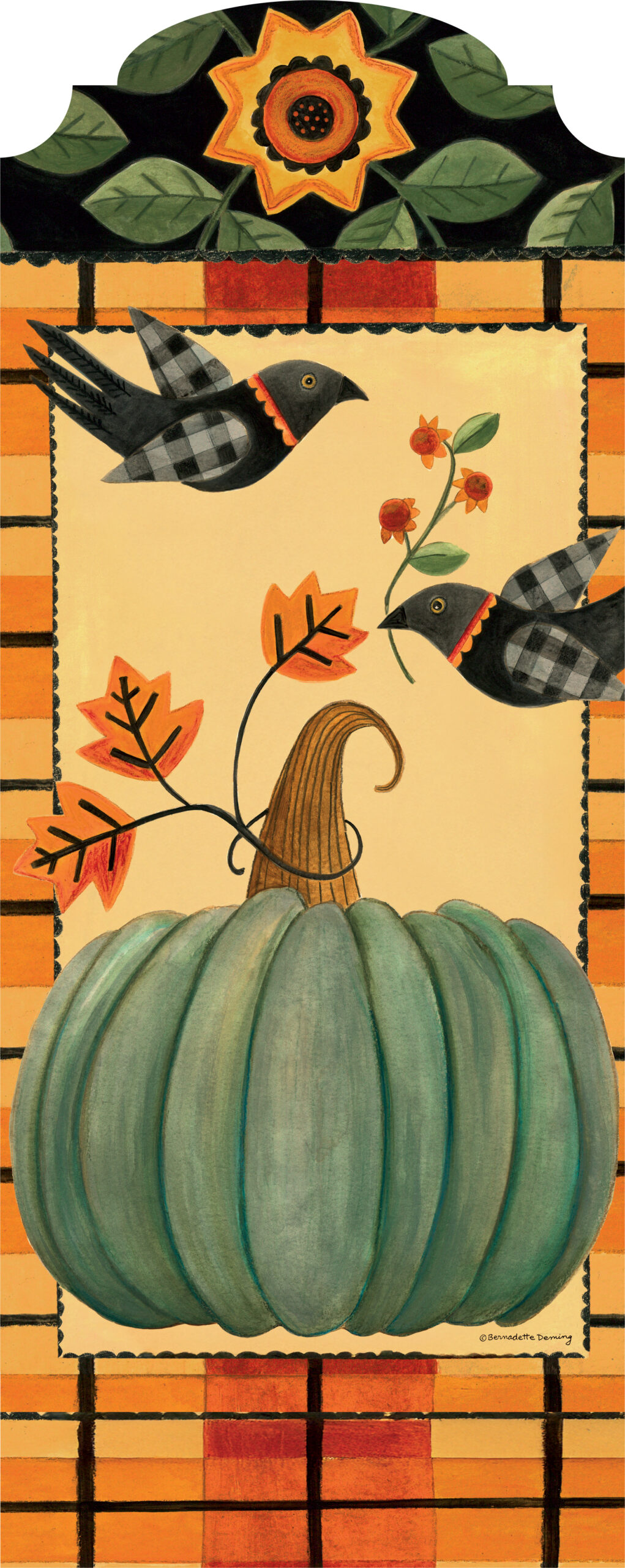YarDecor-Folk Art Pumpkin