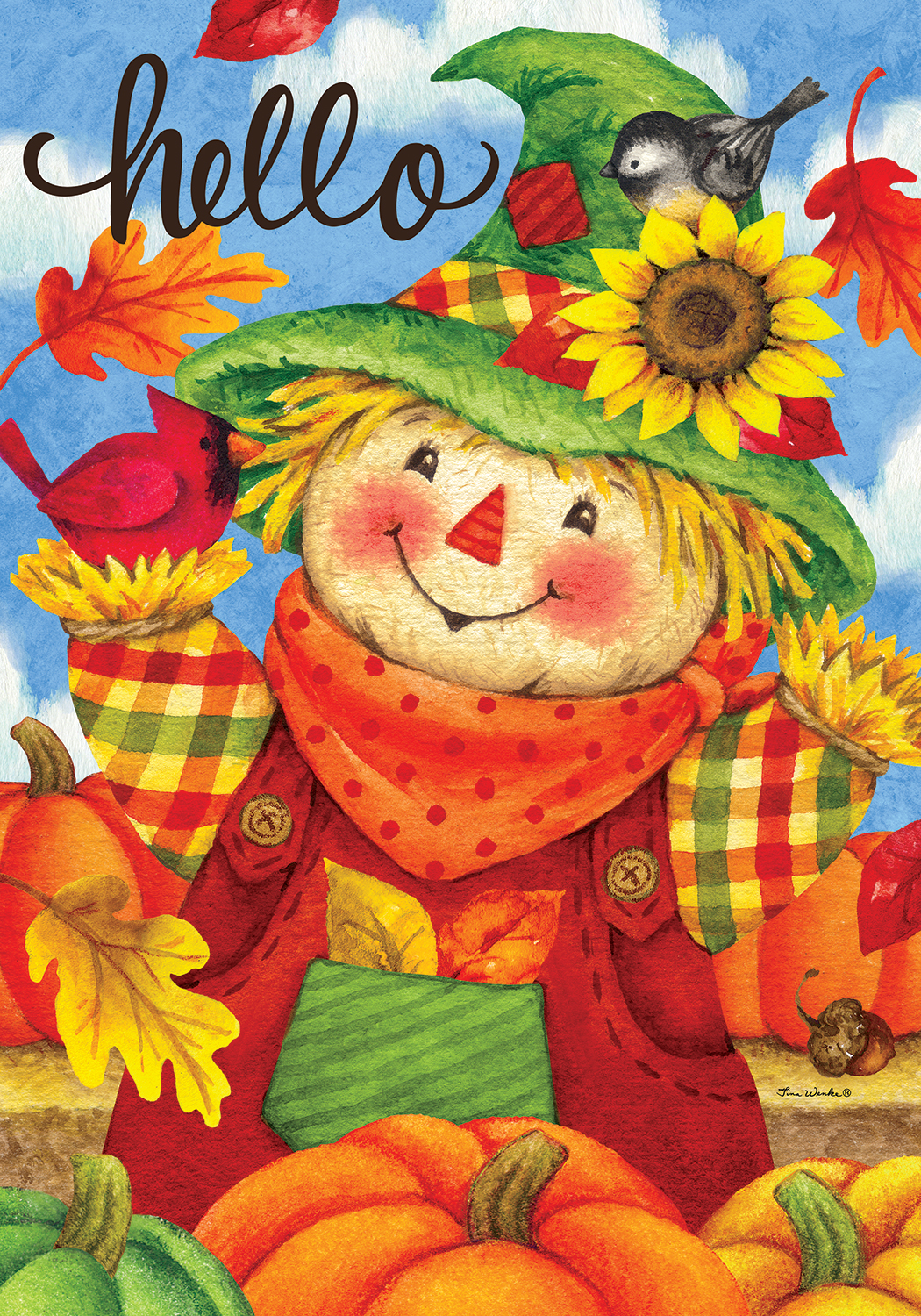 Hello Scarecrow-Flag by Tina Wenke