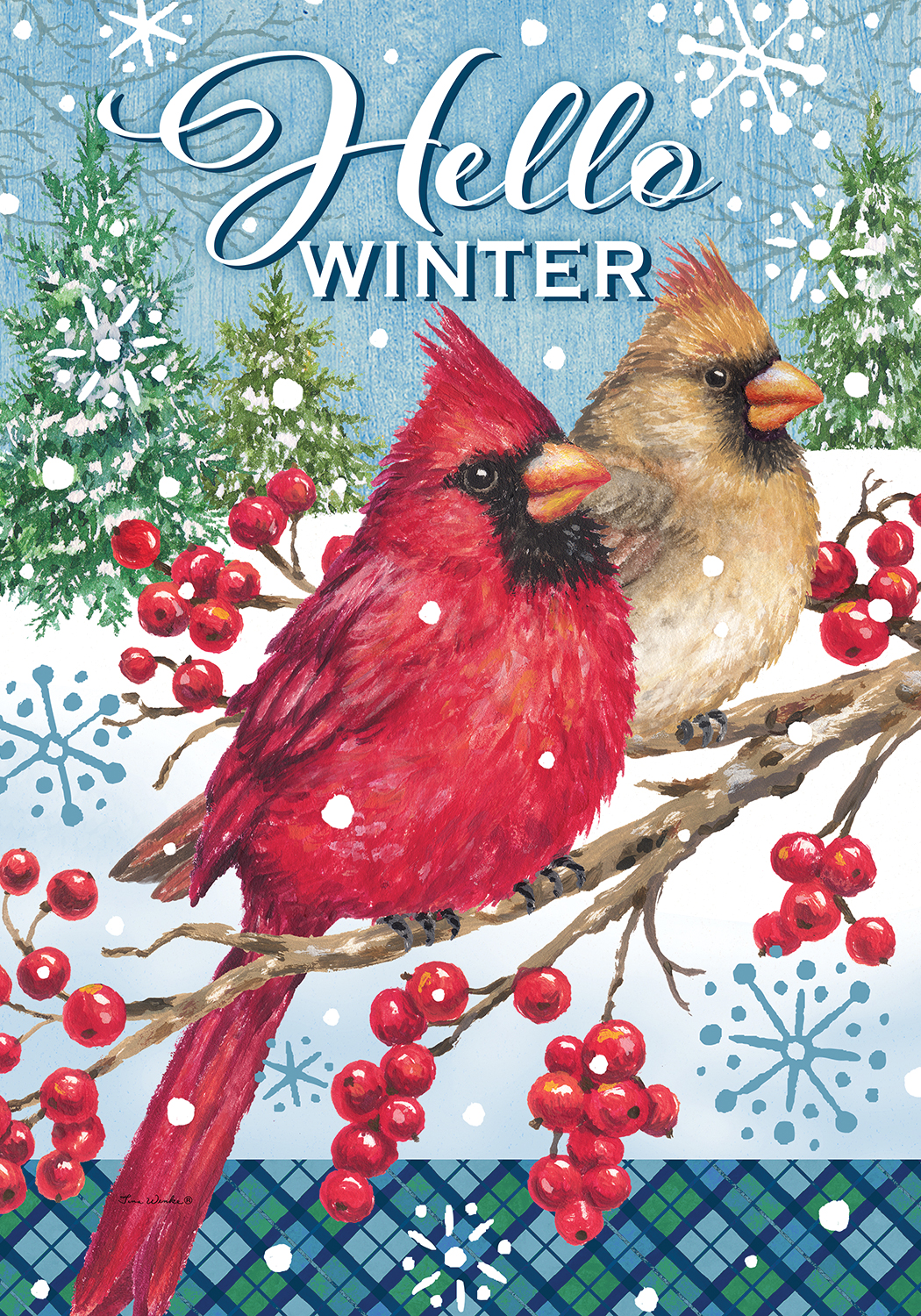Winter Cardinal-Flag by Tina Wenke