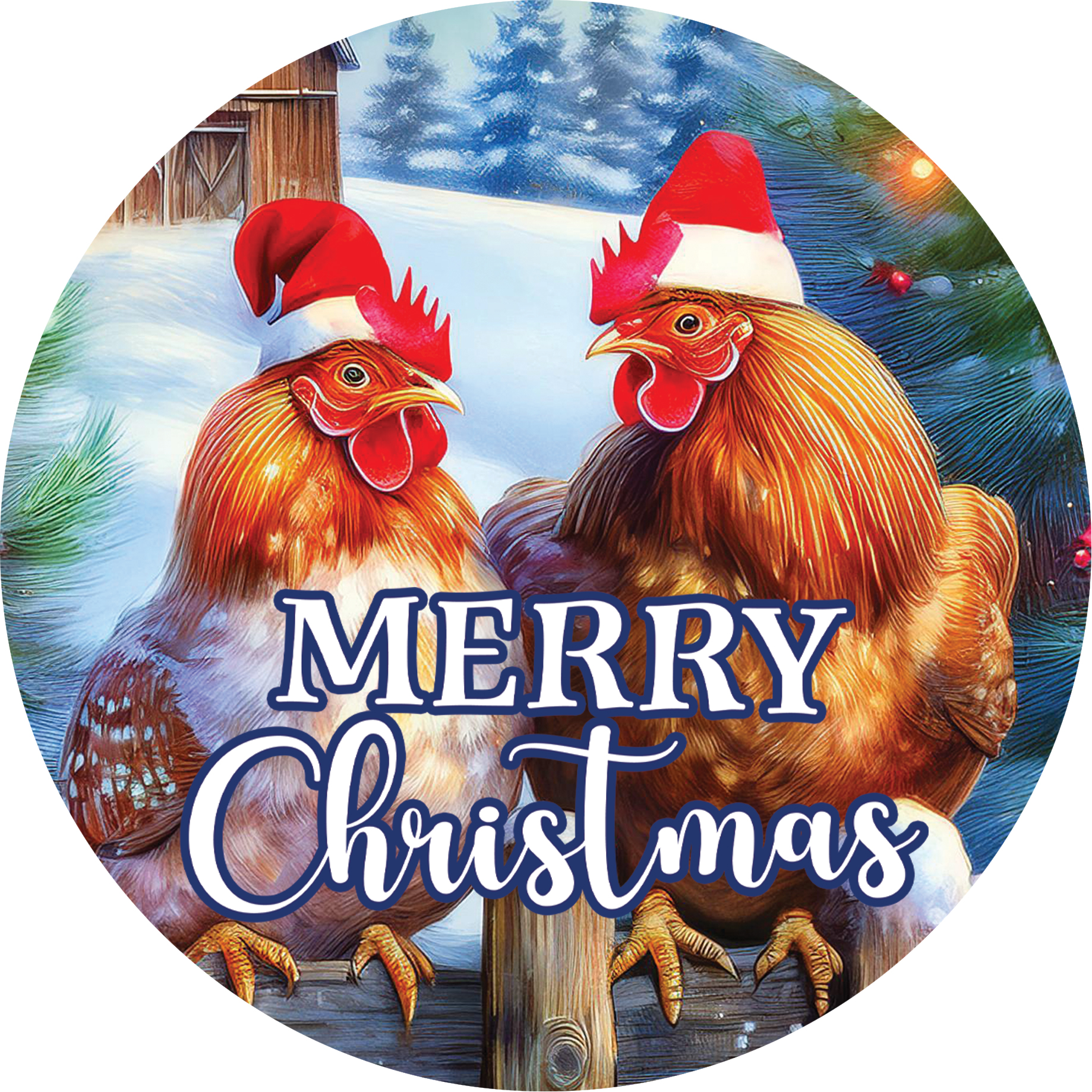 Accent Magnet-Christmas Chickens