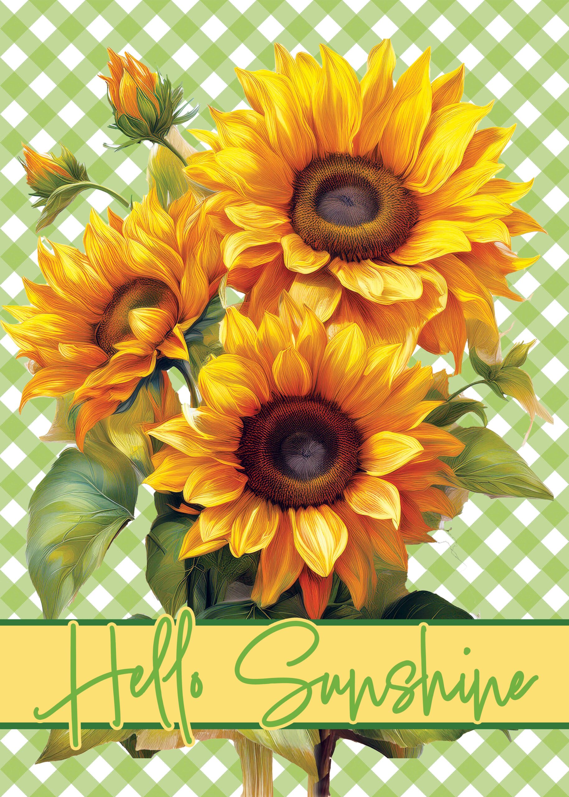 Gingham Sunflowers-Flag