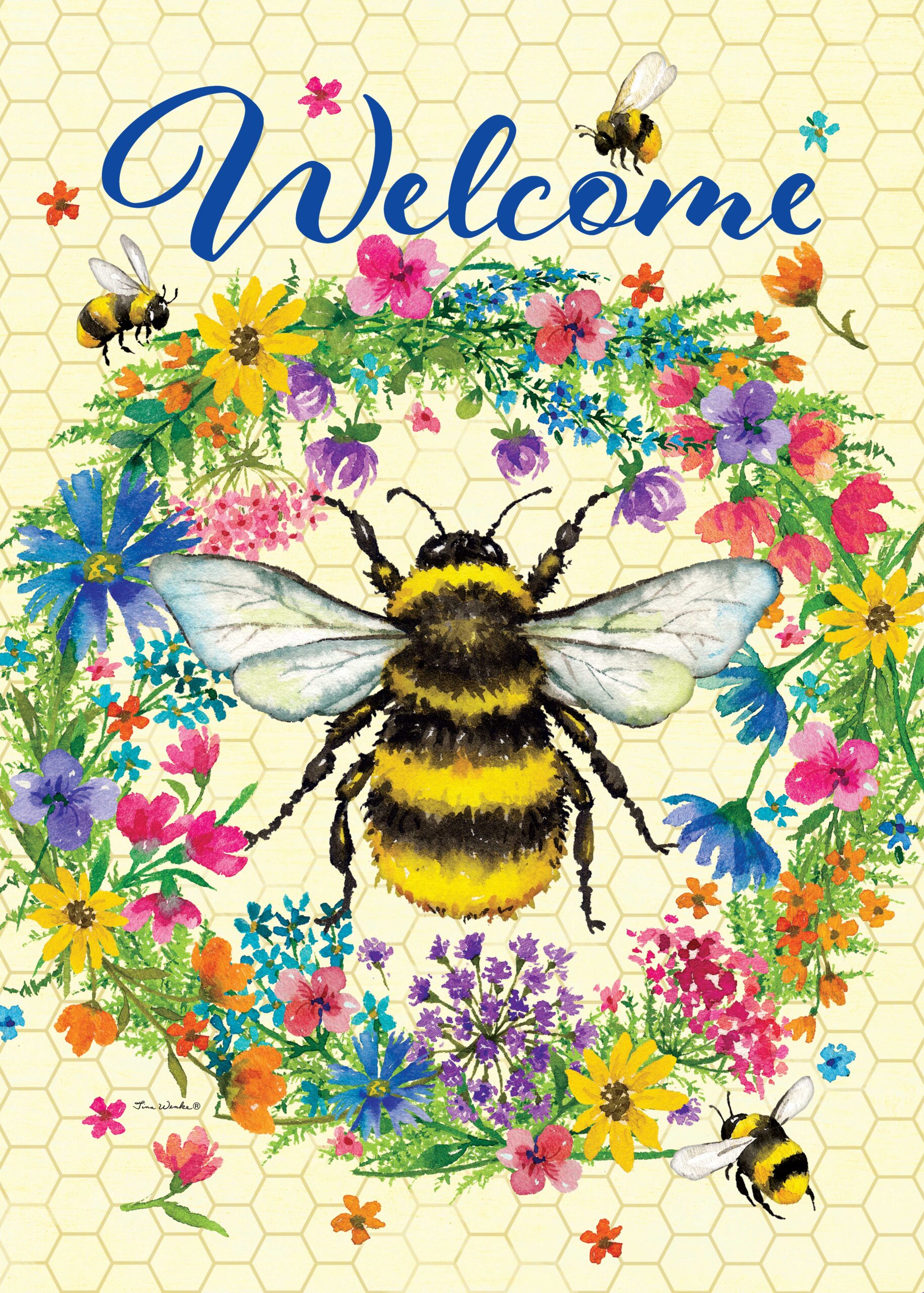 Bee Wreath-Flag by Tina Wenke