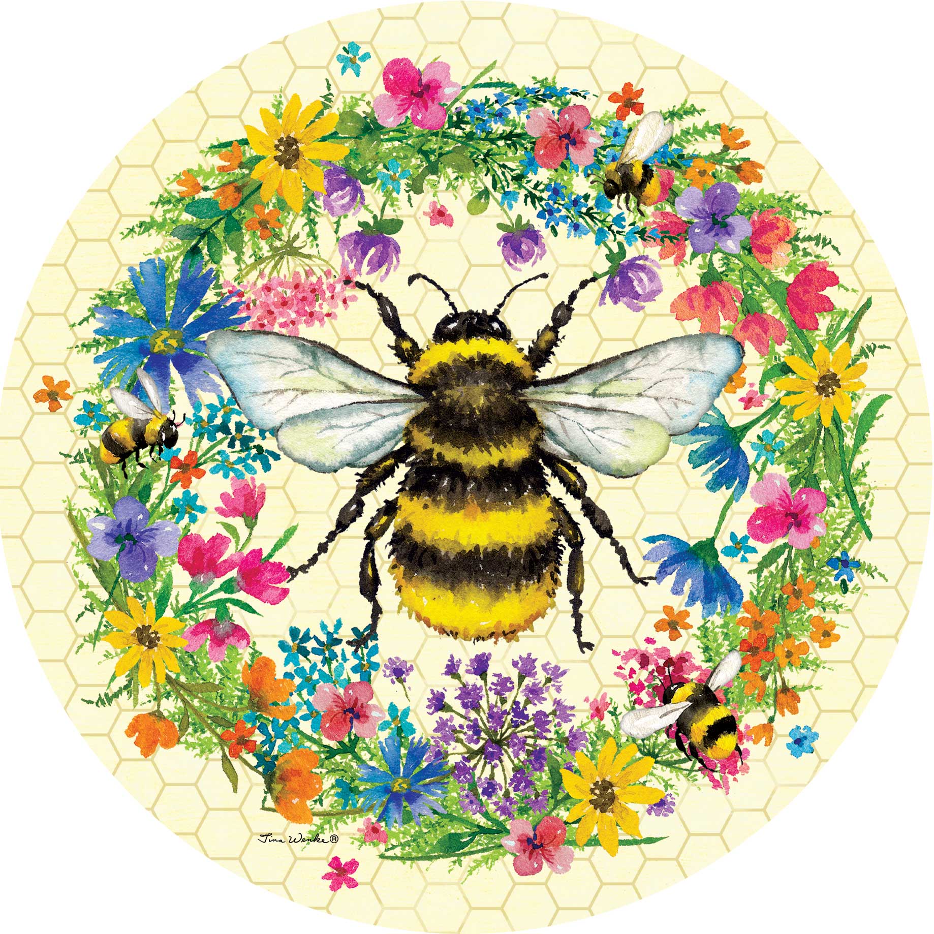 Accent Magnet-Bee Wreath
