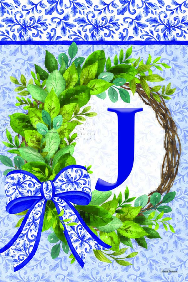 WC-Mono-J-Greenery Wreath