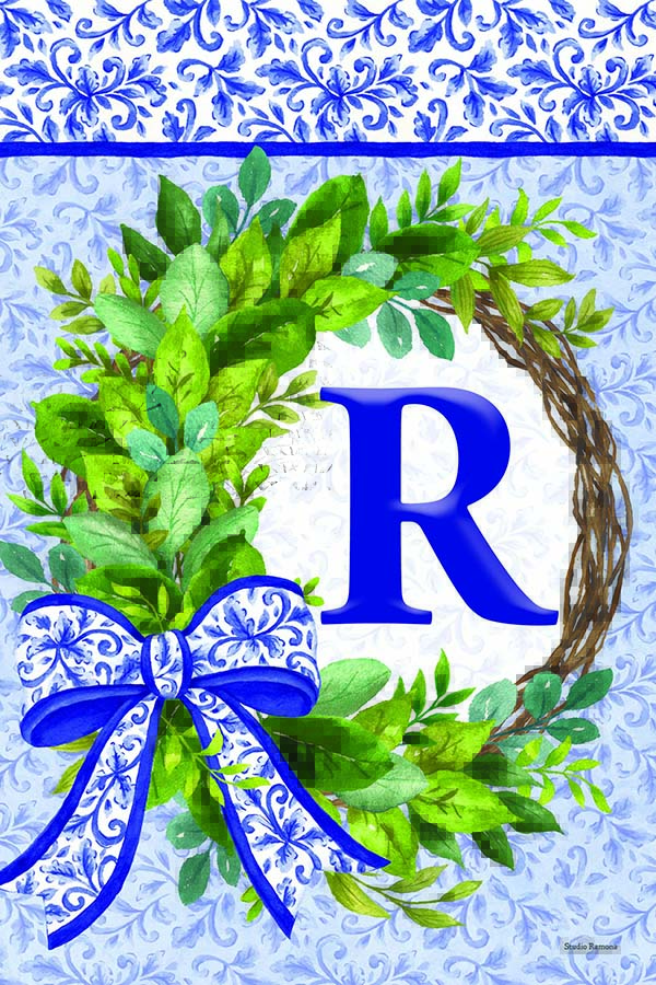 WC-Mono-R-Greenery Wreath